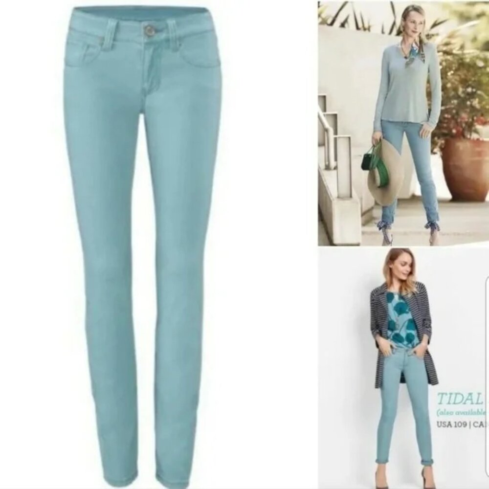 CAbi Skinny Tidal Blue 5-Pocket Jeans Style 5169 Size 10